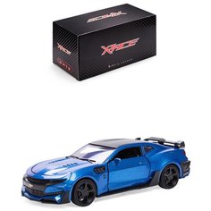 Детская инерционная металлическая машинка, Serinity Toys, с открывающимися дверями, модель Chevrolet Camaro, со светом и звуком, синий