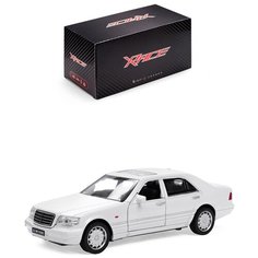 Детская инерционная металлическая машинка, Serinity Toys, с открывающимися дверями, модель Mercedes-Benz W140, со светом и звуком, белый