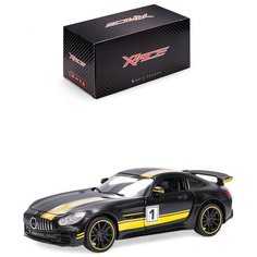 Детская инерционная металлическая машинка, Serinity Toys, с открывающимися дверями, модель Mercedes-Benz AMG GT, со светом и звуком, желтый