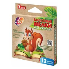 Восковые мелки ЛУЧ "Zoo", 12 цветов, шестигранные, картонная упаковка с европодвесом, 12С865-08
