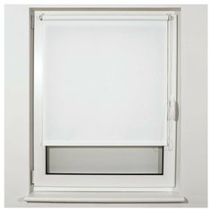 Штора рулонная BRABIX 50х175 см, текстура - лён, защита 55-85%, 200 г/м2, белый S-5, 605975