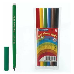 Фломастеры 6 цветов CENTROPEN "Rainbow Kids", круглые, смываемые, вентилируемый колпачок, 7550/6ET, 7 7550 0602