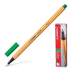 Ручка капиллярная (линер) STABILO "Point", зеленая, корпус оранжевый, линия письма 0,4 мм, 88/36