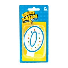 Праздничная свеча цифра "0" высотой 7,6 см Веселая Затея