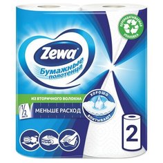 Полотенца бумажные бытовые, спайка 2 шт., 2-х слойные (2х14 м), ZEWA, белые, 144001