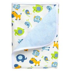 Многоразовые пеленки Bamboola непромокаемая Сэндвич 60x90 голубой/слоны, птички и лошадки 1 шт.