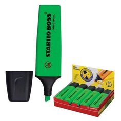 Текстовыделитель STABILO "Boss", зеленый, линия 2-5 мм, 70/33
