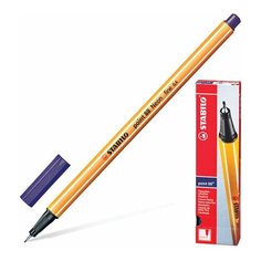 Ручка капиллярная (линер) STABILO "Point 88", берлинская лазурь, корпус оранжевый, линия письма 0,4 мм, 88/22