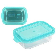 Mallony Контейнер Limpido 370мл 5479, 11.2x15.3 см, прозрачный/бирюзовый