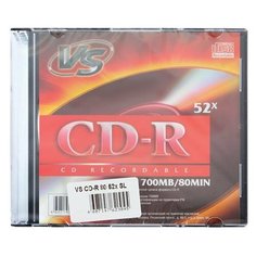 Диск CD-R VS, 700 Mb, 52x, Slim Case, VSCDRSL01