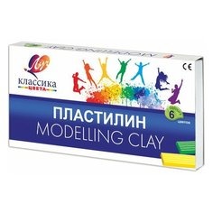 Пластилин классический ЛУЧ "Классика", 6 цветов, 120 г, со стеком, картонная упаковка, 12С878-08