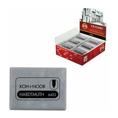 Ластик-клячка KOH-I-NOOR, 47x36x10 мм, серый, прямоугольный, супермягкий, натуральный каучук, 6423018004KD