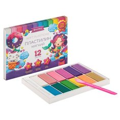 Пластилин 12цв. для девочек ПЛ12Р Глобус
