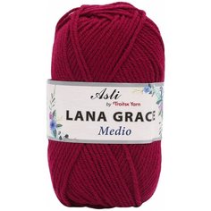 Пряжа из Троицка "Lana Grace Medio", ТРО.LG.MEDIO.1425, винный, 100 г, 170 м, 5 шт Троицкая камвольная фабрика