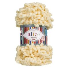 Пряжа Alize Puffy Fine (Пуффи Файн) 160 каменный 100% микрополиэстер 100г 14м 5шт