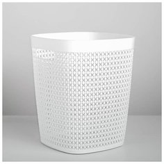 Корзина для бумаг 10 л "Пирула", цвет белый 5187023 Idea (М Пластика)