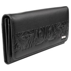 Кошелек ТАТА DARK Esse, черный тиснение кежел, 70685