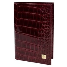 Обложка для паспорта"Nice"10056, крокодил вишневая Dimanche