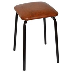 ТАБУРЕТ КВАДРАТНОЕ МЯГКОЕ СИДЕНЬЕ (КОРИЧНЕВЫЙ), НОЖКИ СТАЛЬ (1/5) "ВИОЛЕТ" Violet