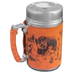 Термокружка Komandor Кабан и собаки, 0.35 л серебристый