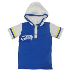 Футболка lucky child, размер 22 (68-74), синий/белый