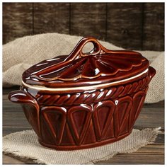 Горшок для запекания Керамика ручной работы "Ладья", 1,8 л