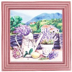 Подставка под горячее с пробкой "Lavenda", 20х20 см., Nouvelle, 4730196-1