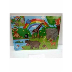 Пазл-рамка Рыжий кот "Африка" деревянная 22.5 х 30 см