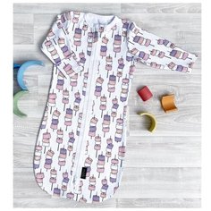 Конверт-мешок Mjolk Маршмэллоу белый/розовый/фиолетовый 68 см