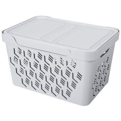 Econova Ящик с крышкой универсальный Deluxe 38 х 27.6 х 22 см светло-серый