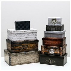 Набор подарочных коробок 10 в 1 «Ящики», 12 × 7 × 4 - 32.5 × 20 × 12.5 см Дарите счастье