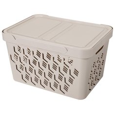 Econova Ящик с крышкой универсальный Deluxe 38 х 27.6 х 22 см светло-бежевый