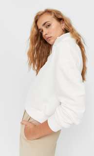 Stradivarius Худи С Молнией Цвет Небеленого Полотна Xs