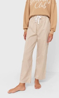 Stradivarius Пижамные Брюки Из Поплина Цвет Камня M