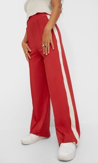 Stradivarius Брюки Кроя Bootcut Из Нейлона Красный M