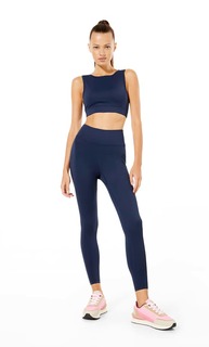 Stradivarius Моделирующий Спортивный Топ Морской Синий S