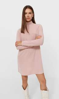 Stradivarius Короткое Платье Из Мягкой Ткани Приглушенно-Розовый L