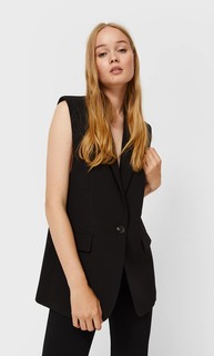 Stradivarius Строгий Жилет Черный Xl
