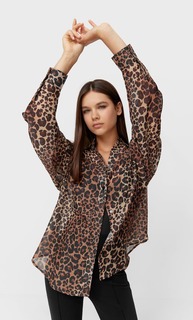 Stradivarius Рубашка Свободного Кроя Бежевый Средний S