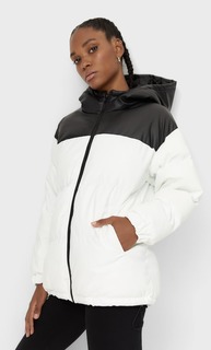 Stradivarius Стеганая Куртка С Капюшоном Цвет Небеленого Полотна M