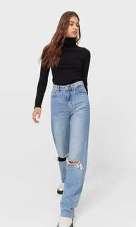 Stradivarius Свитер С Высоким Воротником Черный Xl