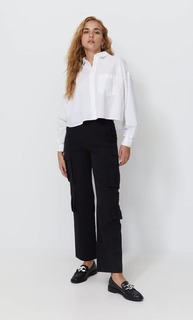 Stradivarius Укороченная Рубашка Из Поплина Белый Xs