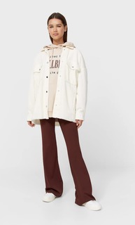 Stradivarius Вельветовая Плотная Рубашка Цвет Небеленого Полотна Xl