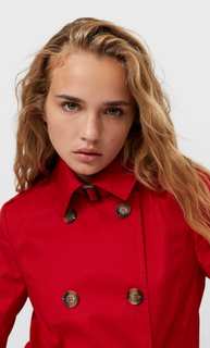 Stradivarius Базовый Тренч Красный S