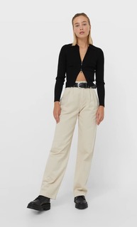 Stradivarius Кардиган С Застежкой На Молнию Черный Xs