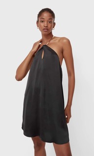 Stradivarius Короткое Платье С Цепочкой Черный M