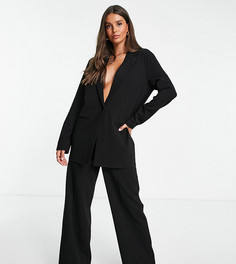 Черный трикотажный пиджак свободного кроя ASOS DESIGN Tall-Черный цвет