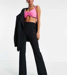 Узкие брюки в винтажном стиле в тонкую полоску и с разрезами ASOS DESIGN Tall-Разноцветный