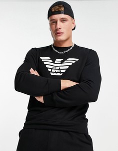 Черный свитшот с логотипом-орлом Emporio Armani-Черный цвет
