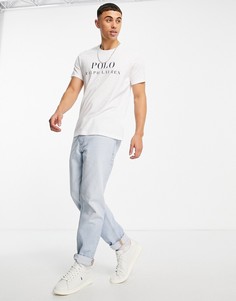 Белая футболка для дома с логотипом-надписью на груди Polo Ralph Lauren-Белый